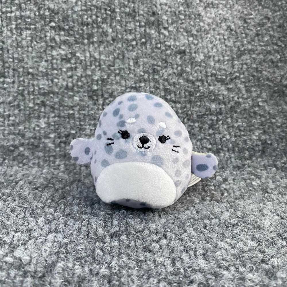SQUISHVILLE ODILE GREY SPOTTED SEAL MICRO SV STUFFED PLUSH TOY